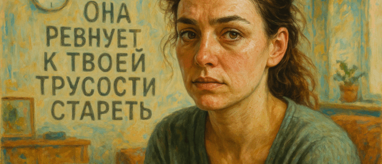 Она ревнует к твоей трусости стареть